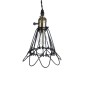 GloboStar® FLOWER IRON RUST 01181 Vintage Κρεμαστό Φωτιστικό Πλέγμα Μονόφωτο 1 x E27 IP20 Μαύρο Μέταλλο - Μ10 x Π10 x Υ20cm