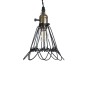 GloboStar® FLOWER IRON RUST 01181 Vintage Κρεμαστό Φωτιστικό Πλέγμα Μονόφωτο 1 x E27 IP20 Μαύρο Μέταλλο - Μ10 x Π10 x Υ20cm