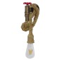 GloboStar® TROUVER 01183 Vintage Επιτοίχιο Φωτιστικό Απλίκα Μονόφωτο 1 x E27 IP20 Μπρούτζινο & Κόκκινο Μέταλλο με Μπεζ Σχοινί Μ14.5 x Π3.3 x Υ16cm