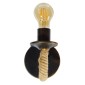 GloboStar® DAKER 01184 Vintage Επιτοίχιο Φωτιστικό Απλίκα Μονόφωτο 1 x E27 IP20 Χάλκινο Μέταλλο Με Μπεζ Σχοινί - Μ21 x Π12 x Υ16cm