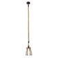 GloboStar® LANTERN 01186 Vintage Κρεμαστό Φωτιστικό Ανάρτηση Μονόφωτο 1 x E27 IP20 Μαύρο & Χρυσό Μέταλλο με Μπεζ Σχοινί - Μ15 x Π15 x Υ24cm