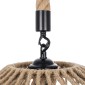 GloboStar® NATHLEN 01187 Vintage Κρεμαστό Φωτιστικό Πλέγμα Μονόφωτο 1 x E27 IP20 Μαύρο Μέταλλο με Μπεζ Σχοινί - Μ40 x Π40 x Υ20cm