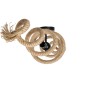 GloboStar® SPIRAL 01188 Vintage Φωτιστικό Οροφής Πλέγμα Δίφωτο 2 x E27 IP20 Μαύρο Μέταλλο με Μπεζ Σχοινί - Μ20 x Π20 x Υ75cm