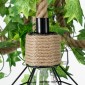 GloboStar® HELLET 01193 Vintage Κρεμαστό Φωτιστικό Πλέγμα Πολύφωτο 6 x E27 IP20 Μαύρο Μέταλλο, Πράσινο Πλαστικό με Μπεζ Σχοινί - Μ72 x Π72 x Υ80cm