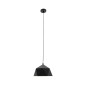 GloboStar® HEXAGON 01194 Μοντέρνο Κρεμαστό Φωτιστικό Καμπάνα Μονόφωτο 1 x E27 IP20 Μαύρο & Χρυσό Μέταλλο - Μ25 x Π25 x Υ15cm
