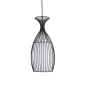 GloboStar® REA 01196 Μοντέρνο Κρεμαστό Φωτιστικό Πλέγμα Μονόφωτο 1 x E27 IP20 Μαύρο Μέταλλο με Λευκό Ύφασμα - Μ18 x Π18 x Υ43cm