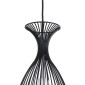 GloboStar® REA 01196 Μοντέρνο Κρεμαστό Φωτιστικό Πλέγμα Μονόφωτο 1 x E27 IP20 Μαύρο Μέταλλο με Λευκό Ύφασμα - Μ18 x Π18 x Υ43cm