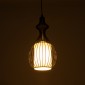 GloboStar® REA 01197 Μοντέρνο Κρεμαστό Φωτιστικό Πλέγμα Μονόφωτο 1 x E27 IP20 Μαύρο Μέταλλο με Λευκό Ύφασμα - Μ21 x Π21 x Υ40cm