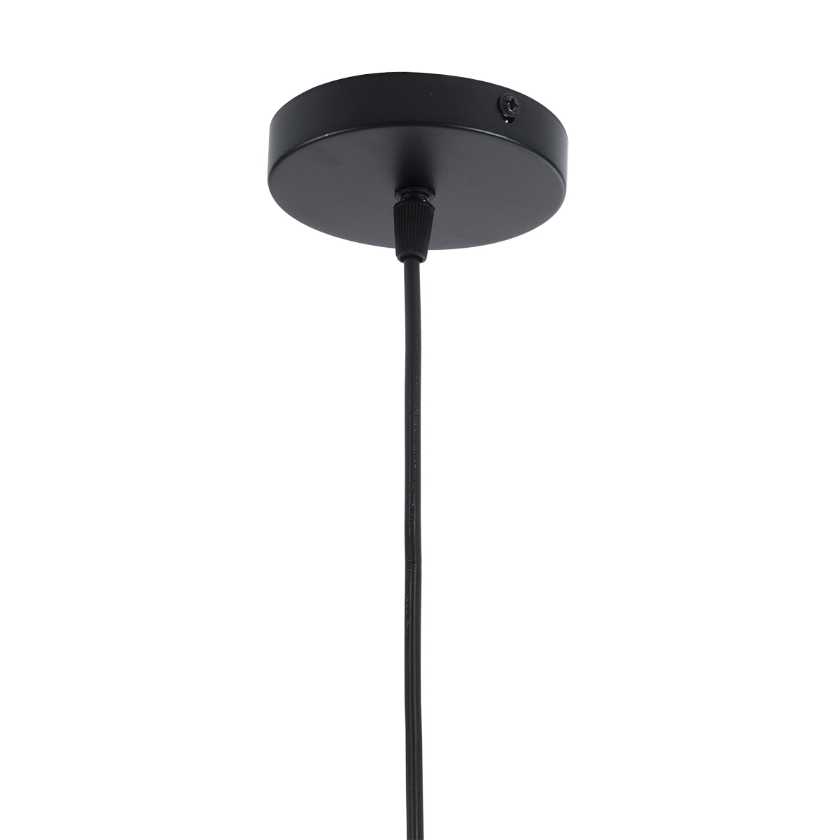 GloboStar® REA 01197 Μοντέρνο Κρεμαστό Φωτιστικό Πλέγμα Μονόφωτο 1 x E27 IP20 Μαύρο Μέταλλο με Λευκό Ύφασμα - Μ21 x Π21 x Υ40cm