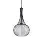 GloboStar® REA 01198 Μοντέρνο Κρεμαστό Φωτιστικό Πλέγμα Μονόφωτο 1 x E27 IP20 Μαύρο Μέταλλο με Λευκό Ύφασμα - Μ30 x Π30 x Υ50cm