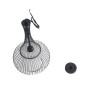 GloboStar® REA 01198 Μοντέρνο Κρεμαστό Φωτιστικό Πλέγμα Μονόφωτο 1 x E27 IP20 Μαύρο Μέταλλο με Λευκό Ύφασμα - Μ30 x Π30 x Υ50cm