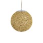 GloboStar® OCEANA 01200 Vintage Κρεμαστό Φωτιστικό Μπάλα Μονόφωτο 1 x E27 IP20 Μπεζ Σχοινί - Μ20 x Π20 x Υ20cm