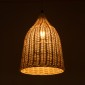 GloboStar® BAHAMAS 01202 Boho Κρεμαστό Φωτιστικό Καμπάνα Μονόφωτο 1 x E27 IP20 Μπεζ Ξύλο - Μ30 x Π30 x Υ40cm