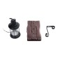 GloboStar® BRASRA 01204 Vintage Επιτοίχιο Φωτιστικό Απλίκα Μονόφωτο 1 x E27 IP20 Καφέ Ξύλο, Μαύρο Μέταλλο με Διάφανο Γυαλί - Μ15 x Π20 x Υ30cm