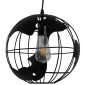 GloboStar® EARTH 01205 Vintage Κρεμαστό Φωτιστικό Φιγούρα Μονόφωτο 1 x E27 IP20 Μαύρο Μέταλλο - Μ30 x Π30 x Υ30cm
