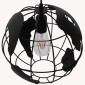 GloboStar® EARTH 01205 Vintage Κρεμαστό Φωτιστικό Φιγούρα Μονόφωτο 1 x E27 IP20 Μαύρο Μέταλλο - Μ30 x Π30 x Υ30cm