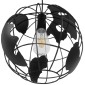 GloboStar® EARTH 01205 Vintage Κρεμαστό Φωτιστικό Φιγούρα Μονόφωτο 1 x E27 IP20 Μαύρο Μέταλλο - Μ30 x Π30 x Υ30cm