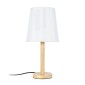 GloboStar® NAPHIE 01208 Κλασικό Επιτραπέζιο Φωτιστικό Πορτατίφ Μονόφωτο 1 x E27 Ξύλινο με Λευκό Καπέλο Φ21 x Υ42cm