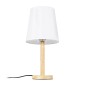 GloboStar® NAPHIE 01208 Κλασικό Επιτραπέζιο Φωτιστικό Πορτατίφ Μονόφωτο 1 x E27 Ξύλινο με Λευκό Καπέλο Φ21 x Υ42cm