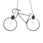 GloboStar® BIKE 01213 Vintage Κρεμαστό Φωτιστικό Φιγούρα Δίφωτο 2 x E27 IP20 Μαύρο Μέταλλο - Μ67 x Π3.5 x Υ41cm