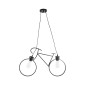 GloboStar® BIKE 01213 Vintage Κρεμαστό Φωτιστικό Φιγούρα Δίφωτο 2 x E27 IP20 Μαύρο Μέταλλο - Μ67 x Π3.5 x Υ41cm