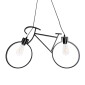GloboStar® BIKE 01213 Vintage Κρεμαστό Φωτιστικό Φιγούρα Δίφωτο 2 x E27 IP20 Μαύρο Μέταλλο - Μ67 x Π3.5 x Υ41cm
