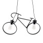 GloboStar® BIKE 01213 Vintage Κρεμαστό Φωτιστικό Φιγούρα Δίφωτο 2 x E27 IP20 Μαύρο Μέταλλο - Μ67 x Π3.5 x Υ41cm