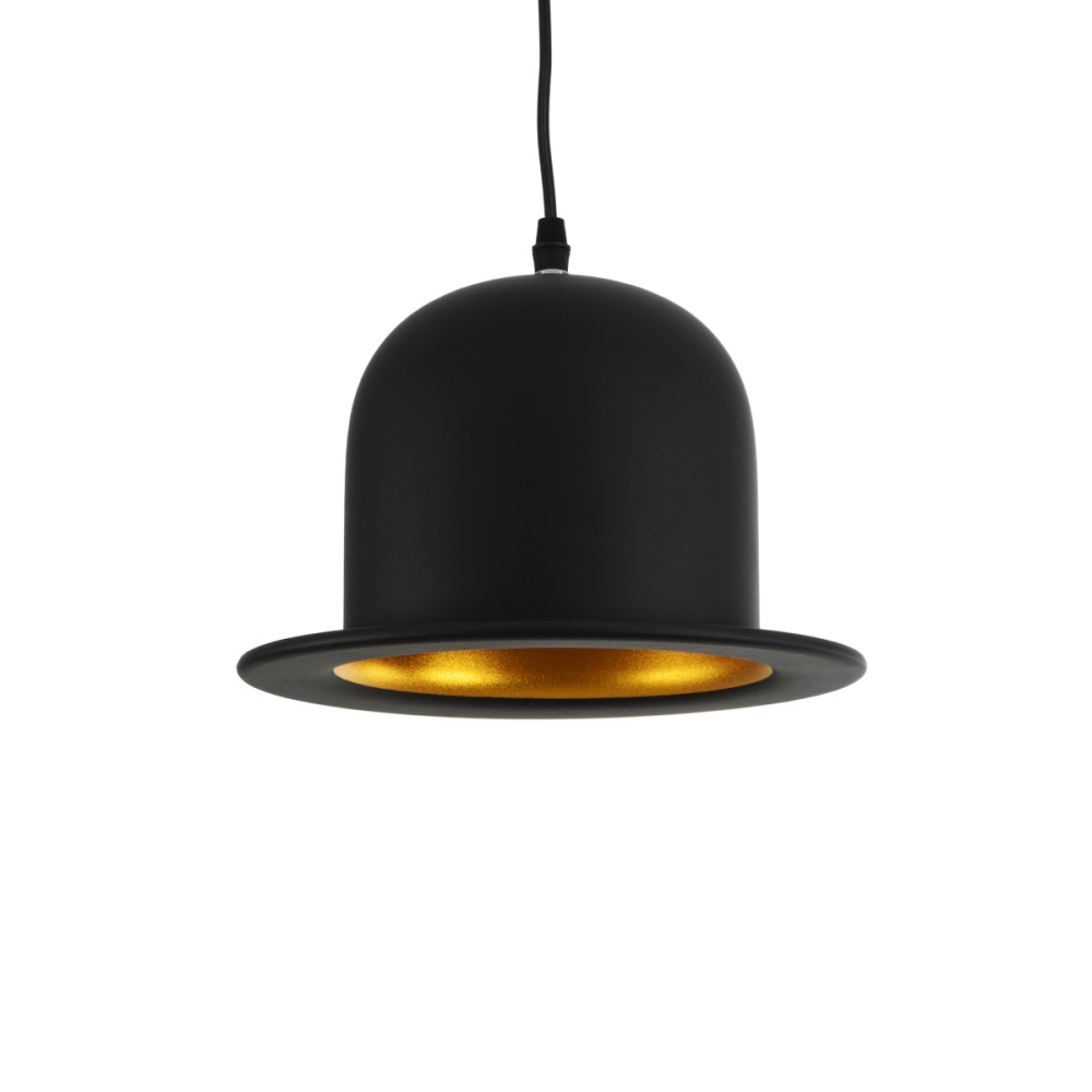 GLOBOSTAR® CHARLO 01214 Vintage Κρεμαστό Φωτιστικό Οροφής με Ντουί 1 x E27 AC 220-240V IP20 - Μαύρο & Χρυσό - Μ26 x Π26 x Υ16cm