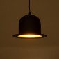 GloboStar® CHARLO 01214 Vintage Κρεμαστό Φωτιστικό Καμπάνα Μονόφωτο 1 x E27 IP20 Μαύρο & Χρυσό Μέταλλο - Μ26 x Π26 x Υ16cm