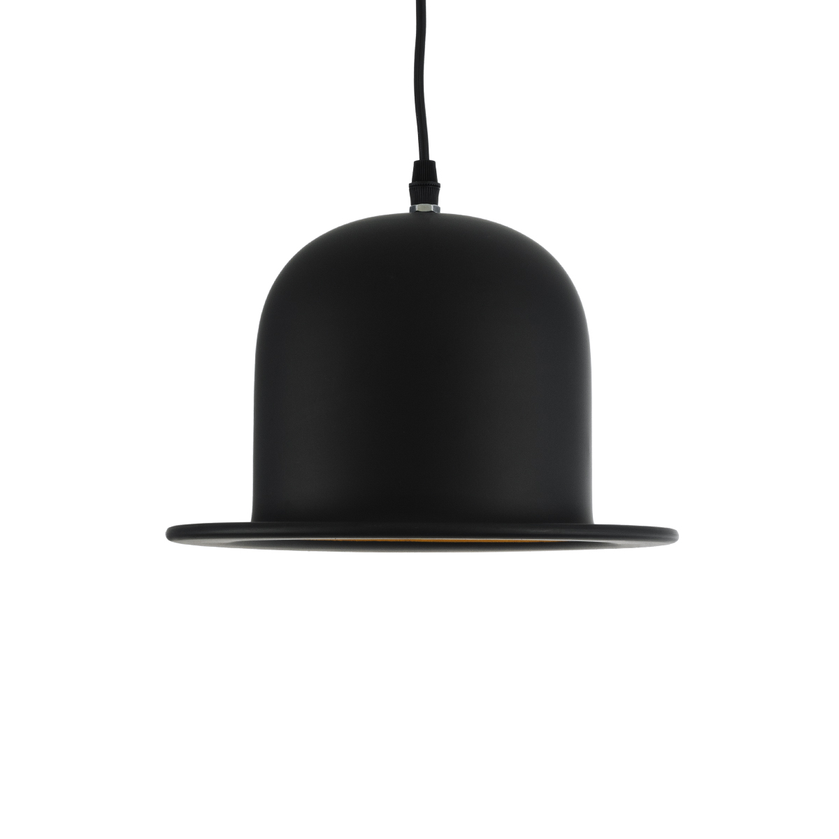 GloboStar® CHARLO 01214 Vintage Κρεμαστό Φωτιστικό Καμπάνα Μονόφωτο 1 x E27 IP20 Μαύρο & Χρυσό Μέταλλο - Μ26 x Π26 x Υ16cm