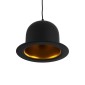 GloboStar® CHARLO 01214 Vintage Κρεμαστό Φωτιστικό Καμπάνα Μονόφωτο 1 x E27 IP20 Μαύρο & Χρυσό Μέταλλο - Μ26 x Π26 x Υ16cm