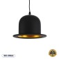 GloboStar® CHARLO 01214 Vintage Κρεμαστό Φωτιστικό Καμπάνα Μονόφωτο 1 x E27 IP20 Μαύρο & Χρυσό Μέταλλο - Μ26 x Π26 x Υ16cm
