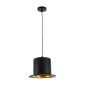 GloboStar® SHERLOCK 01215 Vintage Κρεμαστό Φωτιστικό Καμπάνα Μονόφωτο 1 x E27 IP20 Μαύρο Μέταλλο - Μ26 x Π26 x Υ16cm