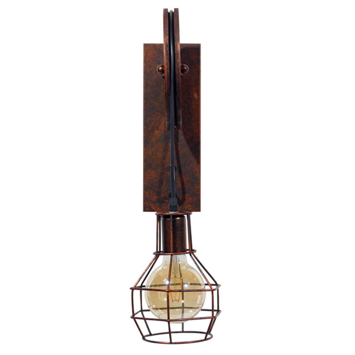 GloboStar® RYDON 01216 Vintage Επιτοίχιο Φωτιστικό Απλίκα Μονόφωτο 1 x E27 IP20 Χάλκινο Μέταλλο - Μ15 x Π24 x Υ70cm