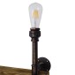 GloboStar® ENIMAS 01217 Vintage Επιτοίχιο Φωτιστικό Απλίκα Δίφωτο 2 x E27 IP20 Χάλκινο Μέταλλο με Μπεζ Ξύλο - Μ65 x Π23 x Υ76cm