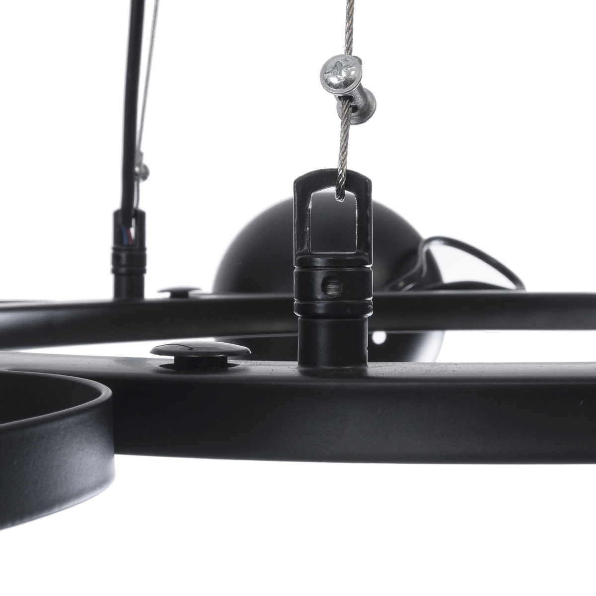 GloboStar® LINNYA 01219 Μοντέρνο Κρεμαστό Φωτιστικό Ανάρτηση Πολύφωτο 8 x E27 IP20 Μαύρο Μέταλλο - Μ78 x Π78 x Υ10cm