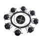 GloboStar® LINNYA 01219 Μοντέρνο Κρεμαστό Φωτιστικό Ανάρτηση Πολύφωτο 8 x E27 IP20 Μαύρο Μέταλλο - Μ78 x Π78 x Υ10cm