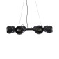 GloboStar® LINNYA 01219 Μοντέρνο Κρεμαστό Φωτιστικό Ανάρτηση Πολύφωτο 8 x E27 IP20 Μαύρο Μέταλλο - Μ78 x Π78 x Υ10cm