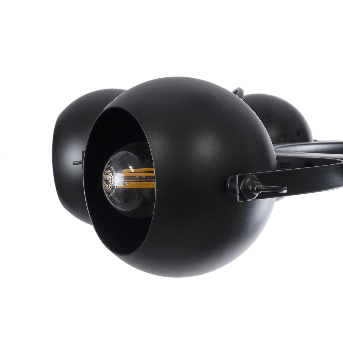 GloboStar® LINNYA 01219 Μοντέρνο Κρεμαστό Φωτιστικό Ανάρτηση Πολύφωτο 8 x E27 IP20 Μαύρο Μέταλλο - Μ78 x Π78 x Υ10cm