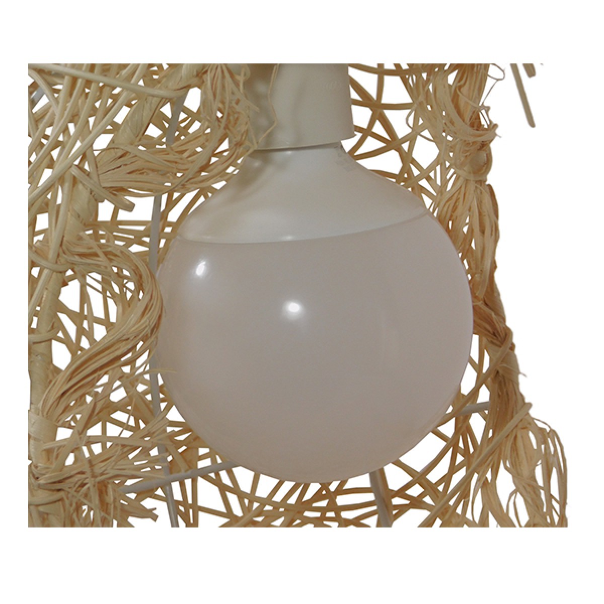 GloboStar® CRESCENT 01222 Vintage Κρεμαστό Φωτιστικό Φιγούρα Μονόφωτο 1 x E27 IP20 Μπεζ Σχοινί - Μ30 x Π20 x Υ35cm