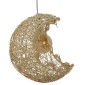 GloboStar® CRESCENT 01222 Vintage Κρεμαστό Φωτιστικό Φιγούρα Μονόφωτο 1 x E27 IP20 Μπεζ Σχοινί - Μ30 x Π20 x Υ35cm