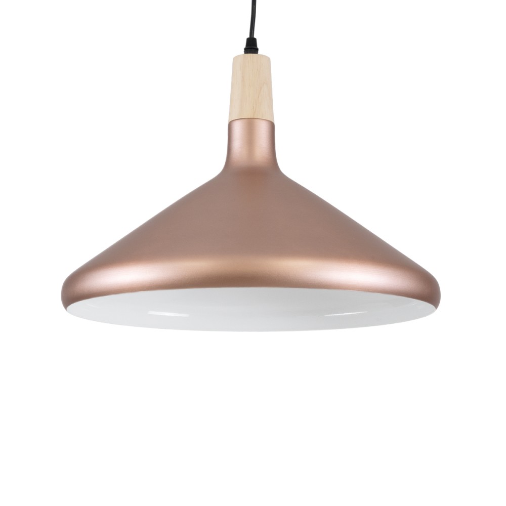 GLOBOSTAR® FERCLA 01223 Μοντέρνο Κρεμαστό Φωτιστικό Οροφής με Ντουί 1 x E27 AC 220-240V IP20 - Χάλκινο & Λευκό - Μ40 x Π40 x Υ30cm
