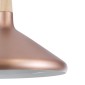 GloboStar® FERCLA 01223 Μοντέρνο Κρεμαστό Φωτιστικό Καμπάνα Μονόφωτο 1 x E27 IP20 Χάλκινο & Λευκό Μέταλλο - Μ40 x Π40 x Υ30cm