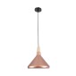 GloboStar® FERCLA 01224 Μοντέρνο Κρεμαστό Φωτιστικό Καμπάνα Μονόφωτο 1 x E27 IP20 Χάλκινο & Λευκό Μέταλλο - Μ27 x Π27 x Υ25cm