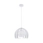 GloboStar® INGLEY 01225 Μοντέρνο Κρεμαστό Φωτιστικό Πλέγμα Μονόφωτο 1 x E27 IP20 Λευκό Μέταλλο με Λευκό Γυαλί - Μ26 x Π26 x Υ21cm