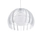 GloboStar® INGLEY 01225 Μοντέρνο Κρεμαστό Φωτιστικό Πλέγμα Μονόφωτο 1 x E27 IP20 Λευκό Μέταλλο με Λευκό Γυαλί - Μ26 x Π26 x Υ21cm