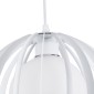 GloboStar® INGLEY 01225 Μοντέρνο Κρεμαστό Φωτιστικό Πλέγμα Μονόφωτο 1 x E27 IP20 Λευκό Μέταλλο με Λευκό Γυαλί - Μ26 x Π26 x Υ21cm
