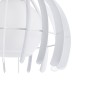 GloboStar® INGLEY 01225 Μοντέρνο Κρεμαστό Φωτιστικό Πλέγμα Μονόφωτο 1 x E27 IP20 Λευκό Μέταλλο με Λευκό Γυαλί - Μ26 x Π26 x Υ21cm