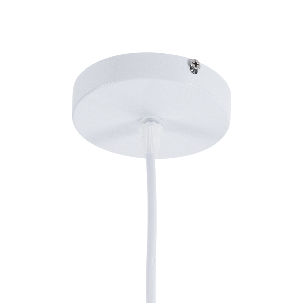 GloboStar® INGLEY 01225 Μοντέρνο Κρεμαστό Φωτιστικό Πλέγμα Μονόφωτο 1 x E27 IP20 Λευκό Μέταλλο με Λευκό Γυαλί - Μ26 x Π26 x Υ21cm
