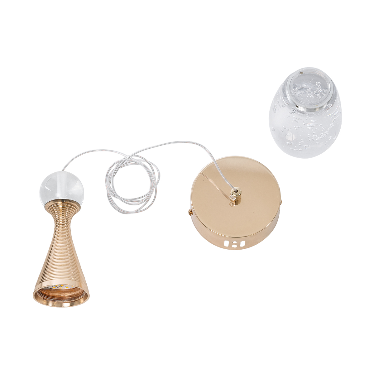 GloboStar® JADORE 01232 Μοντέρνο Κρεμαστό Φωτιστικό Ανάρτηση LED -W -lm -°AC 220-240V IP20 Θερμό Λευκό 3000K Χάλκινο Μέταλλο με Διάφανο Γυαλί - Μ8 x Π8 x Υ26cm - 2 Χρόνια Εγγύηση